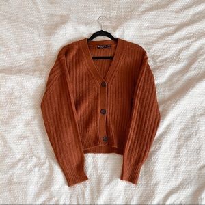 Burnt Orange Button Up Sweater